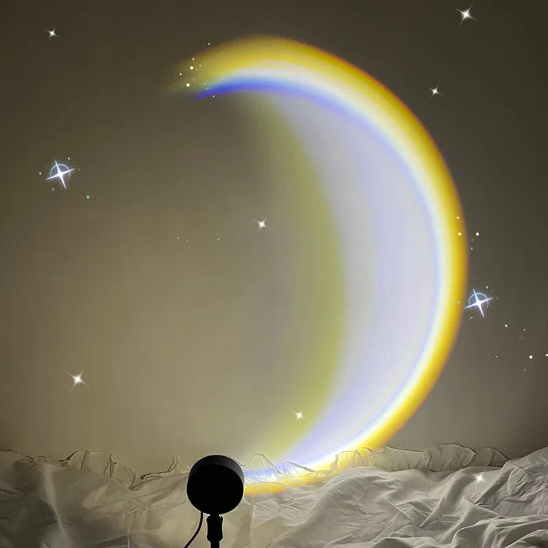 INS USB Moon Lamp LED Rainbow Night Light with 360° rotation, 24.5 x 7 cm, Scandinavian style