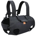 Black Oxford cloth dog backpack carrier for medium and large breeds in three size options