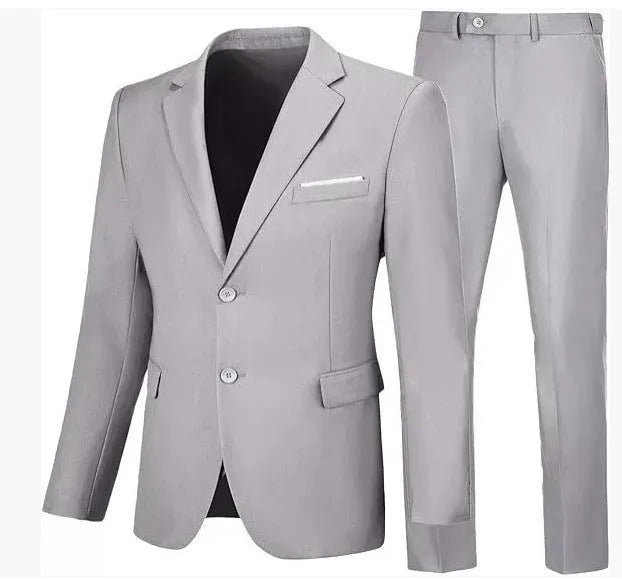 Men's slim fit wedding dinner suit set in viscose with jacket and trousers, available in multiple colours and sizes M to 5XL