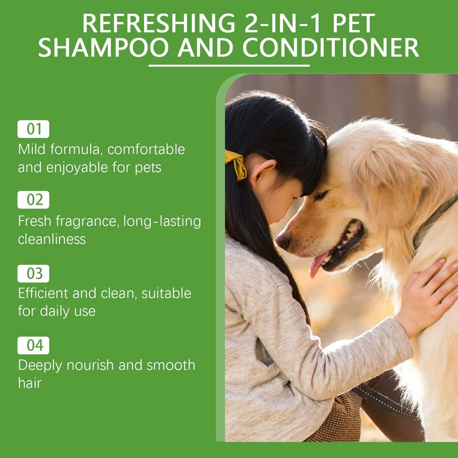 100ml bottle of 2-in-1 pet shampoo and shower gel with coconut and watermelon extract.