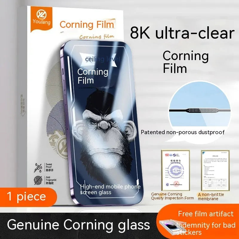 MEIGOUMEIGOU 1514Pro HD tempered glass screen protector for iPhone with dust-free film full coverage
