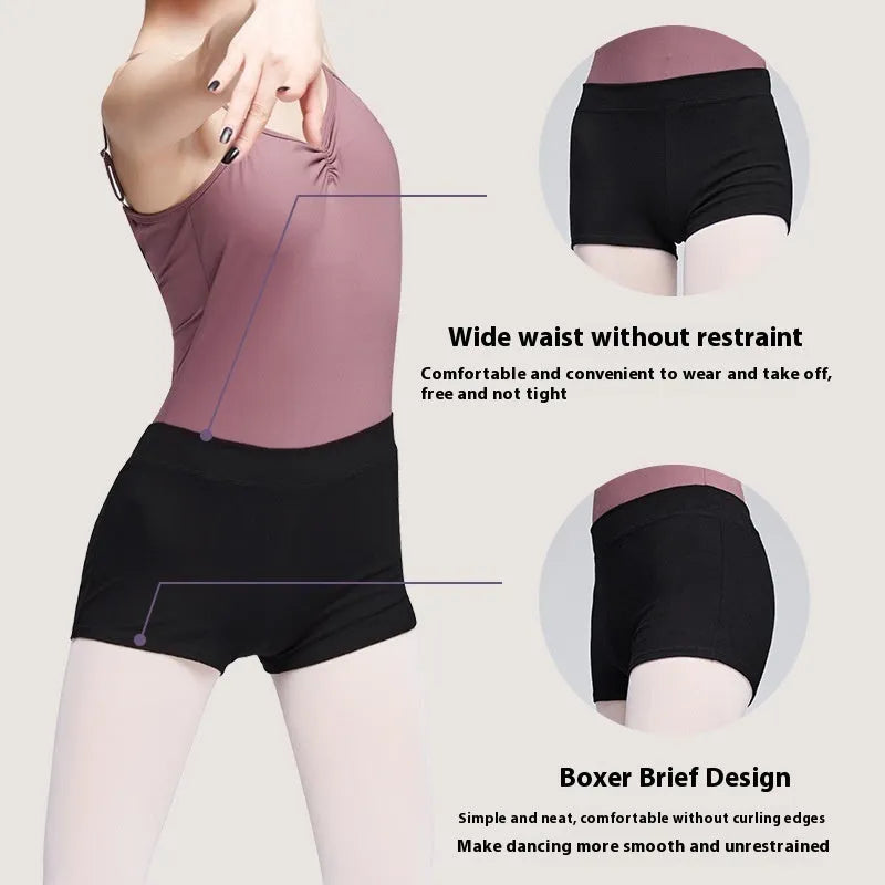 Black women's cotton dance pants for ballet practice and fitness