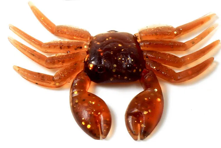 8cm PVC crab fishing lure in red and brown colour variations