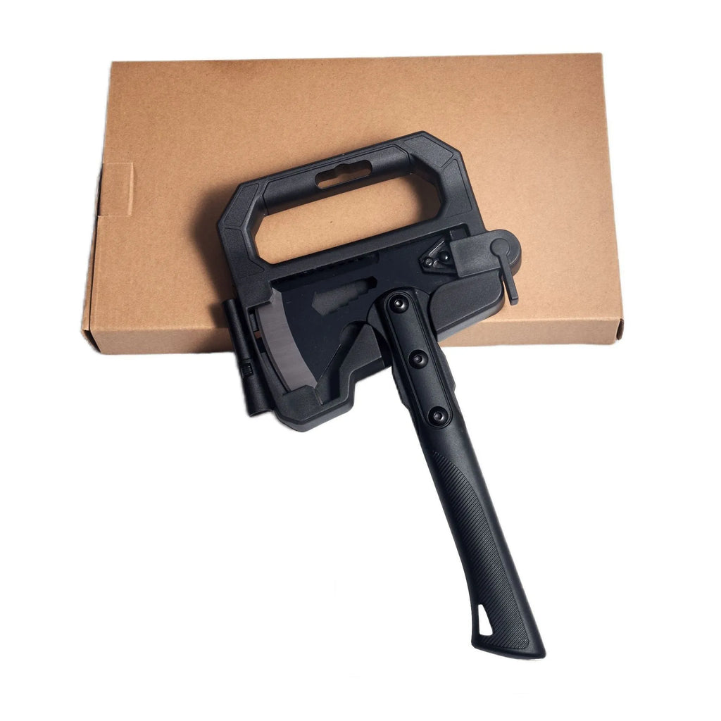 Multi-functional outdoor survival axe with stainless steel blade and ABS plastic handle