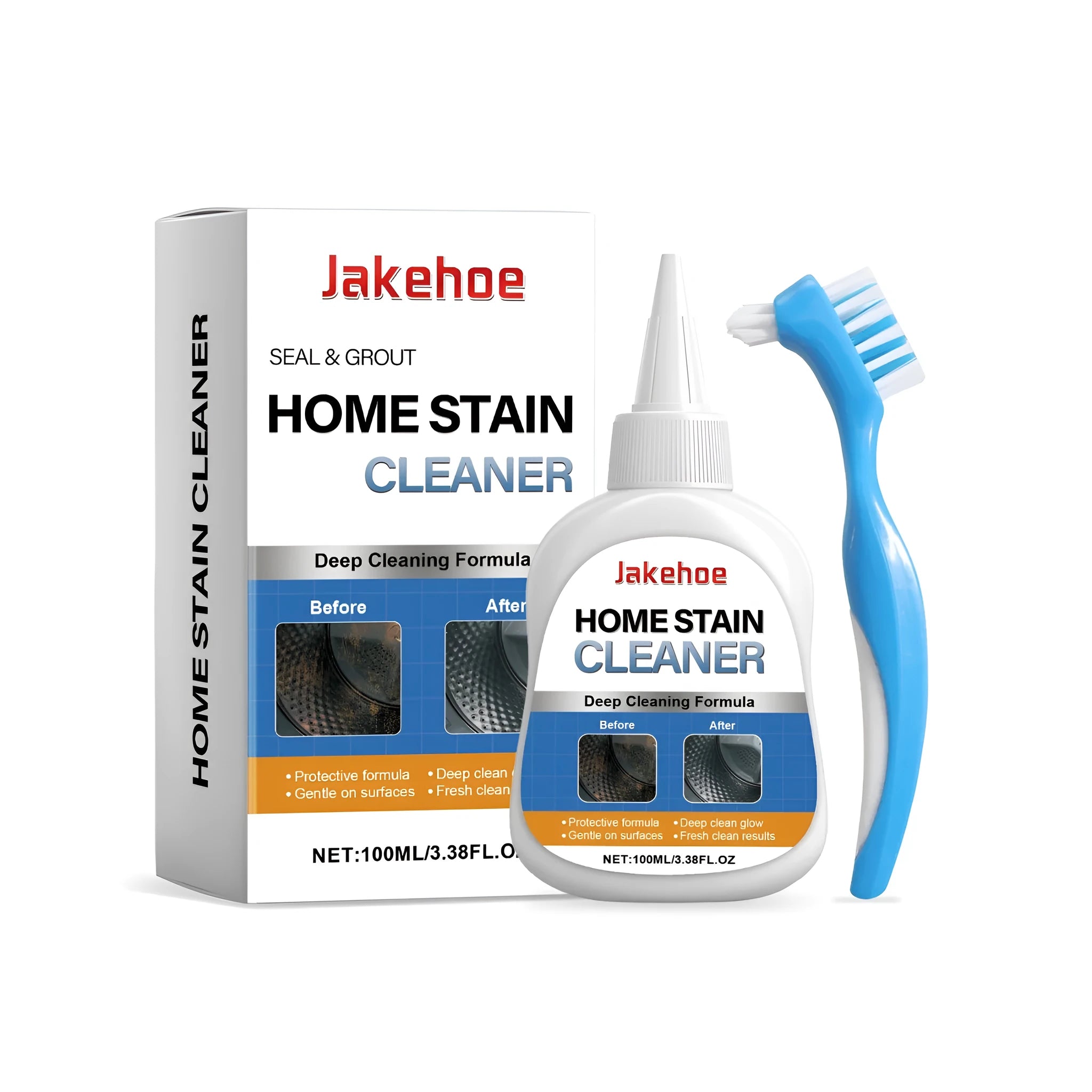 Household stain removal gel 100ml with brush applicator on a white surface