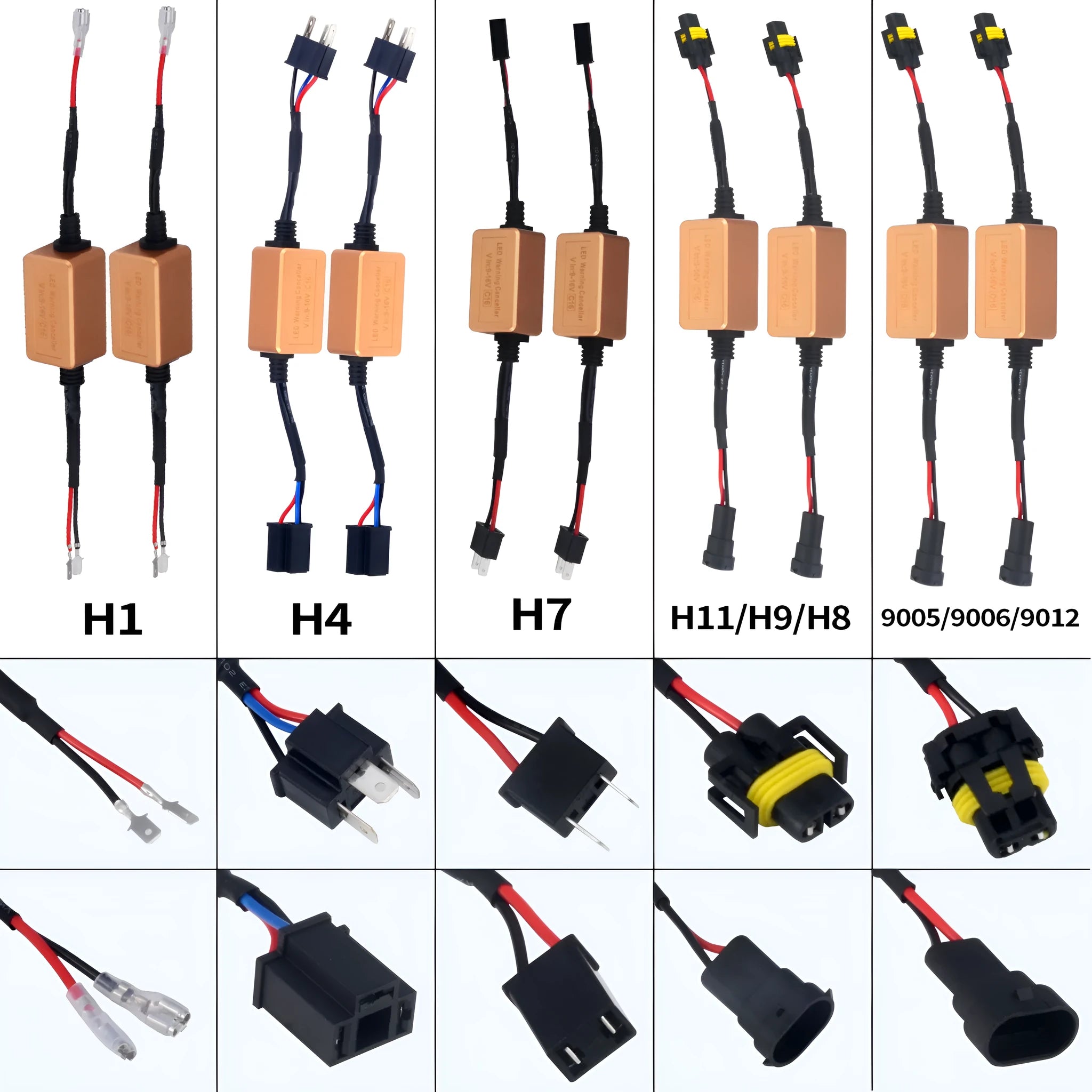 Black LED car headlight CANBUS decoder for H4 H7 H11 H13 H1 models