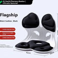 Grey lumbar support seat cushion with sponge filler for office chair or car seat use