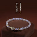 Moonstone zodiac bracelet with animal charm and national style design for women