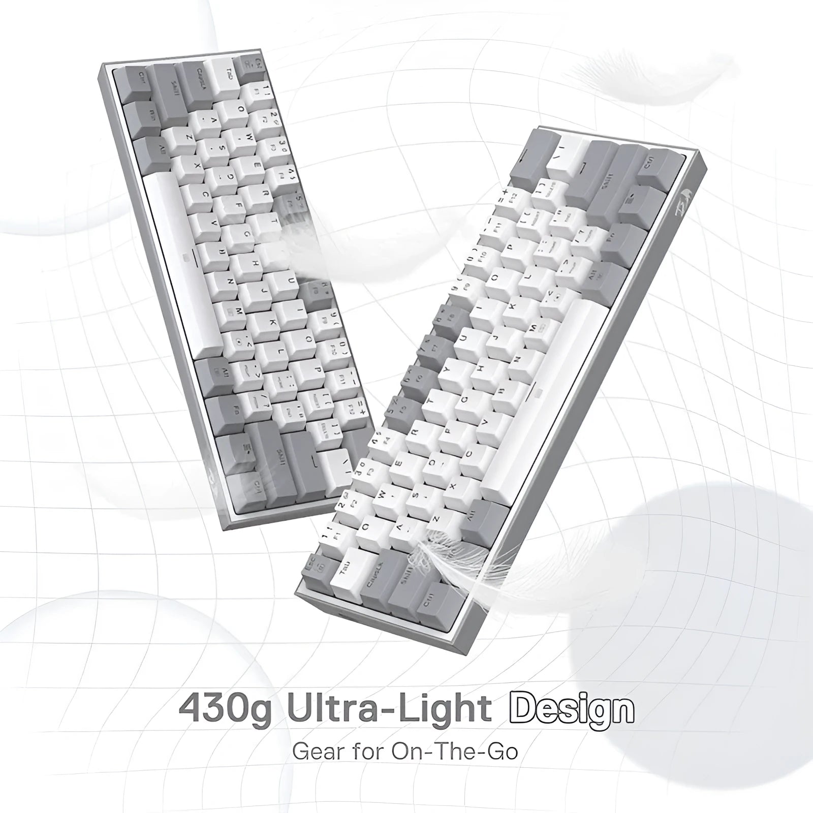 k617 wired RGB mechanical keyboard in white pink colour with multimedia keys