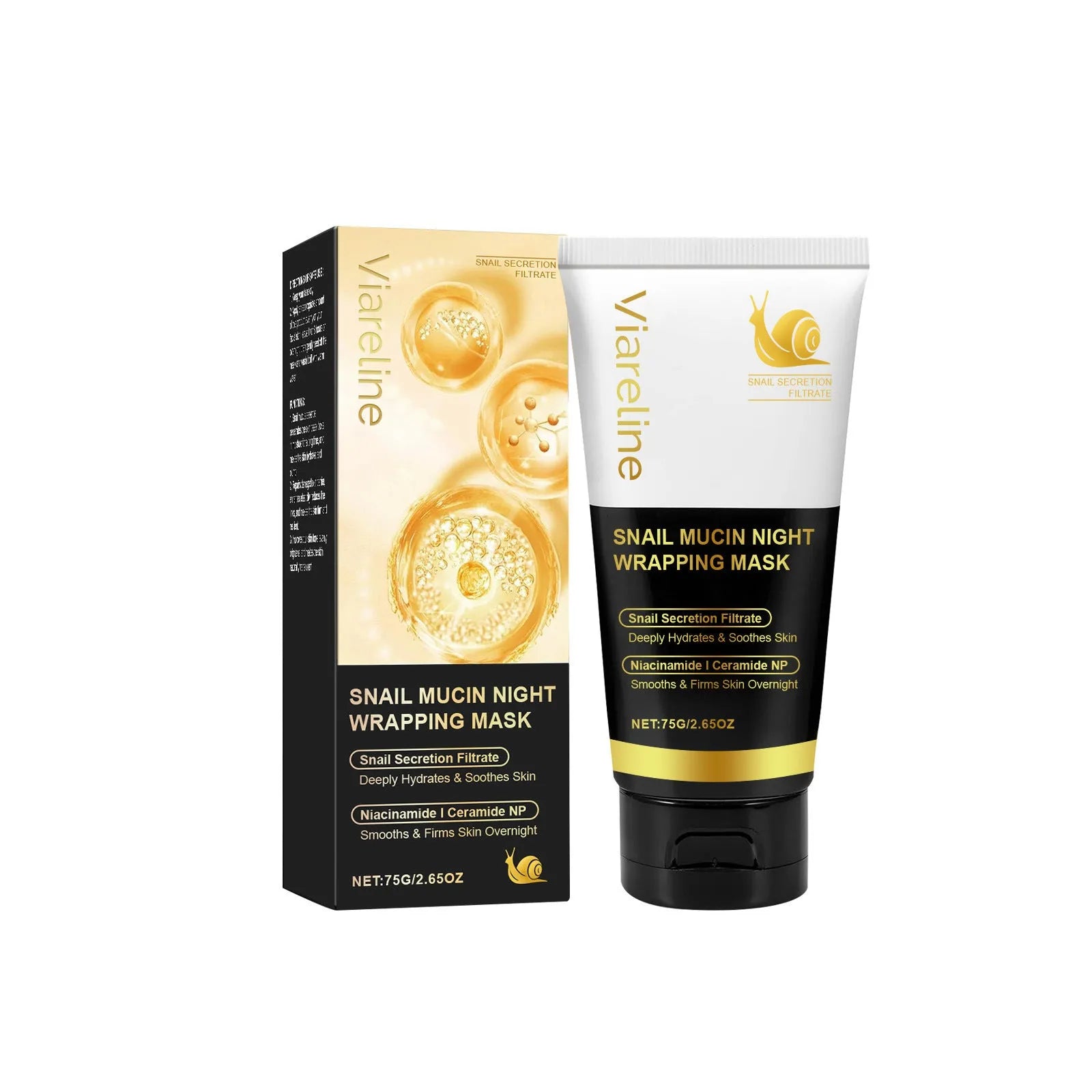 Snail mucus facial sheet mask 75g single pack with collagen and ceramide ingredients