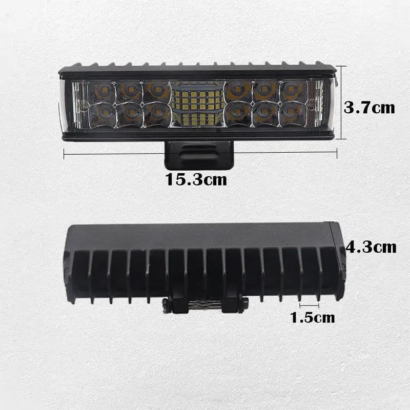 Black aluminium 7-inch LED strip work light with straight line shape, 153mm long