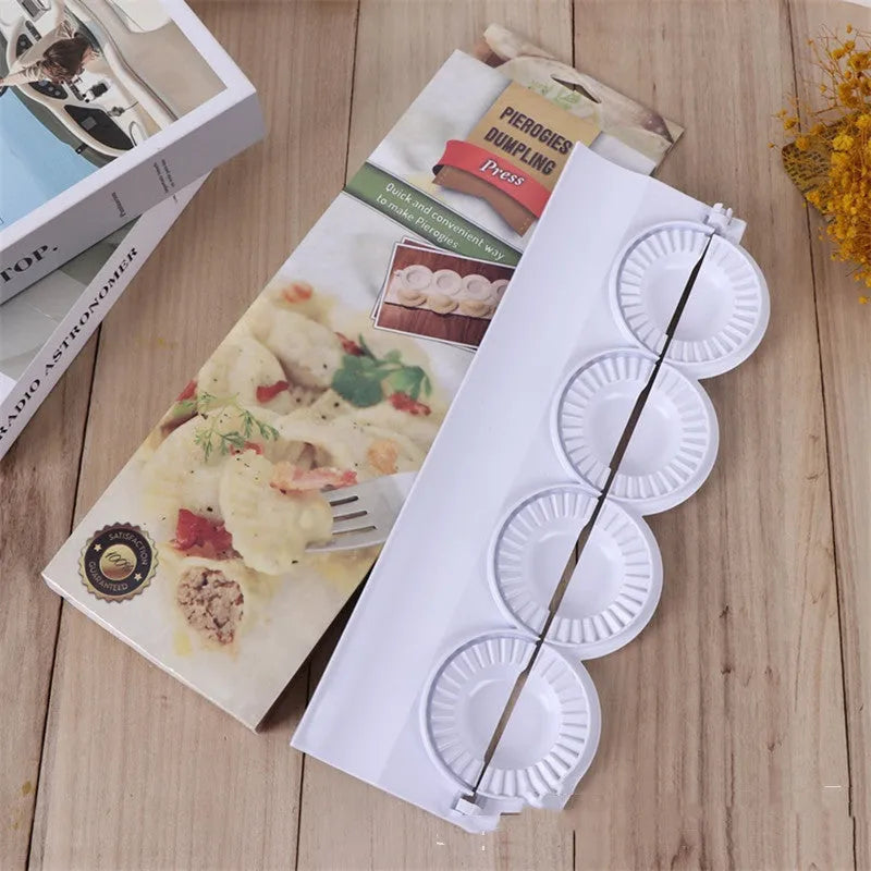 Pure white ABS plastic dumpling mould maker for pressing and sealing dumplings and cookies, compact kitchen gadget