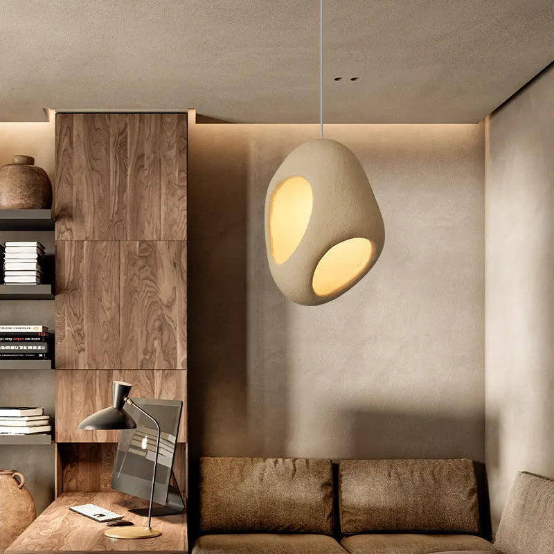Creative single head retro ceiling light in high density polystyrene, white finish