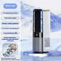 Bladeless twin-turbo ice-sensing fan in light gray with remote control, six speeds, night light, 3500mAh