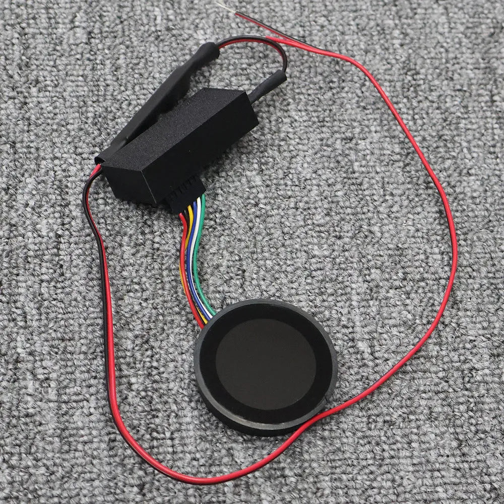 Motorcycle multi-mode dynamic LED demon eye decoration with ABS housing on black background