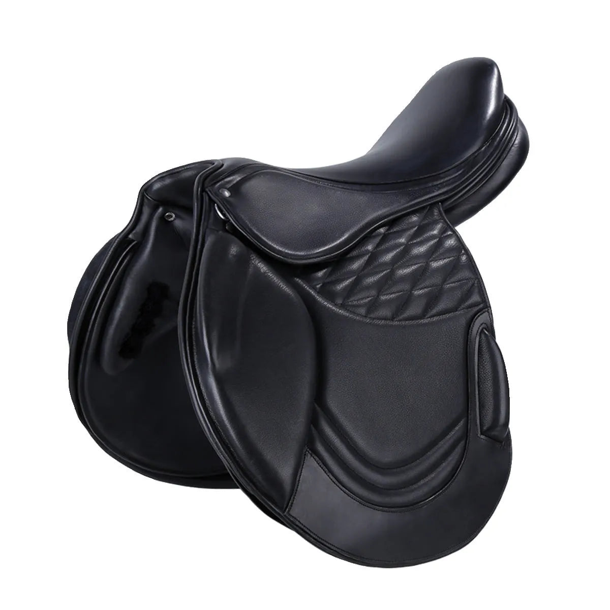 Cowhide leather horse saddle 17 inch black colour obstacle riding equestrian sports gear