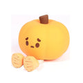 Orange pumpkin-shaped silicone night light with soft glowing illumination
