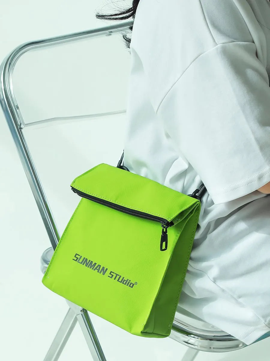 Street trend messenger backpack with sewing line detailing in bends and hitches colour option