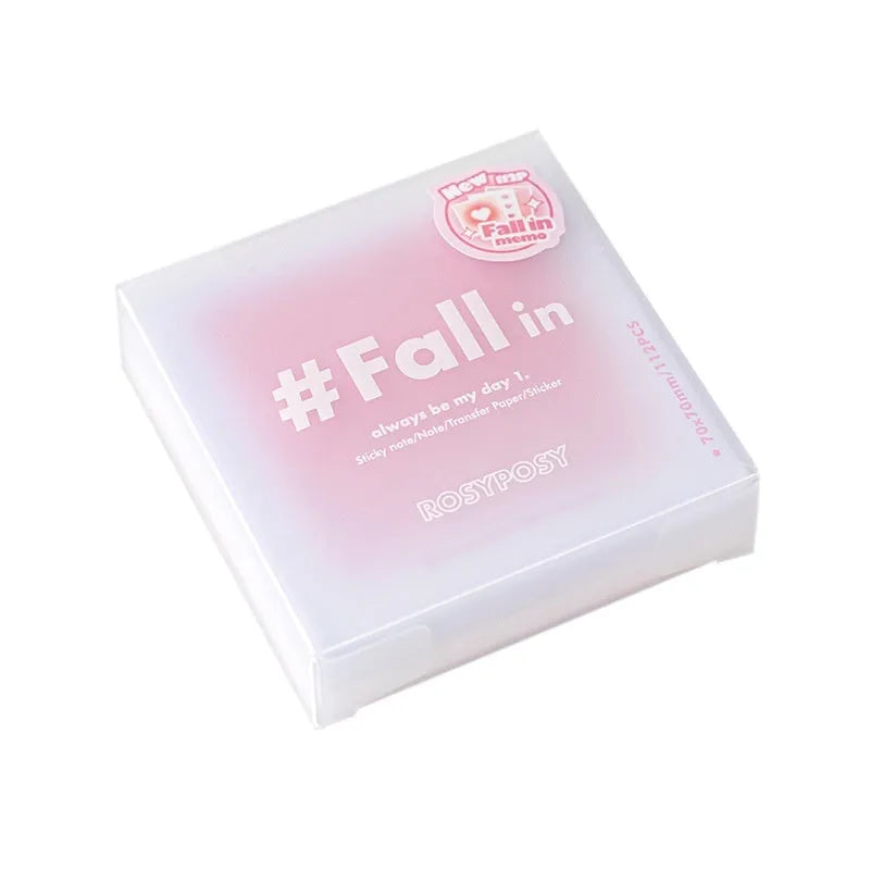 Square 70mm multifunctional notepad with gradient parchment pages, shown in Blush, Chin Blue, Chin Green, and Chin Purple cover colours.