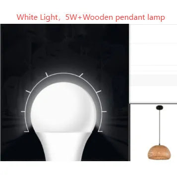 Bamboo woven rattan chandelier 600mm single head hanging light with adjustable 1.2m height