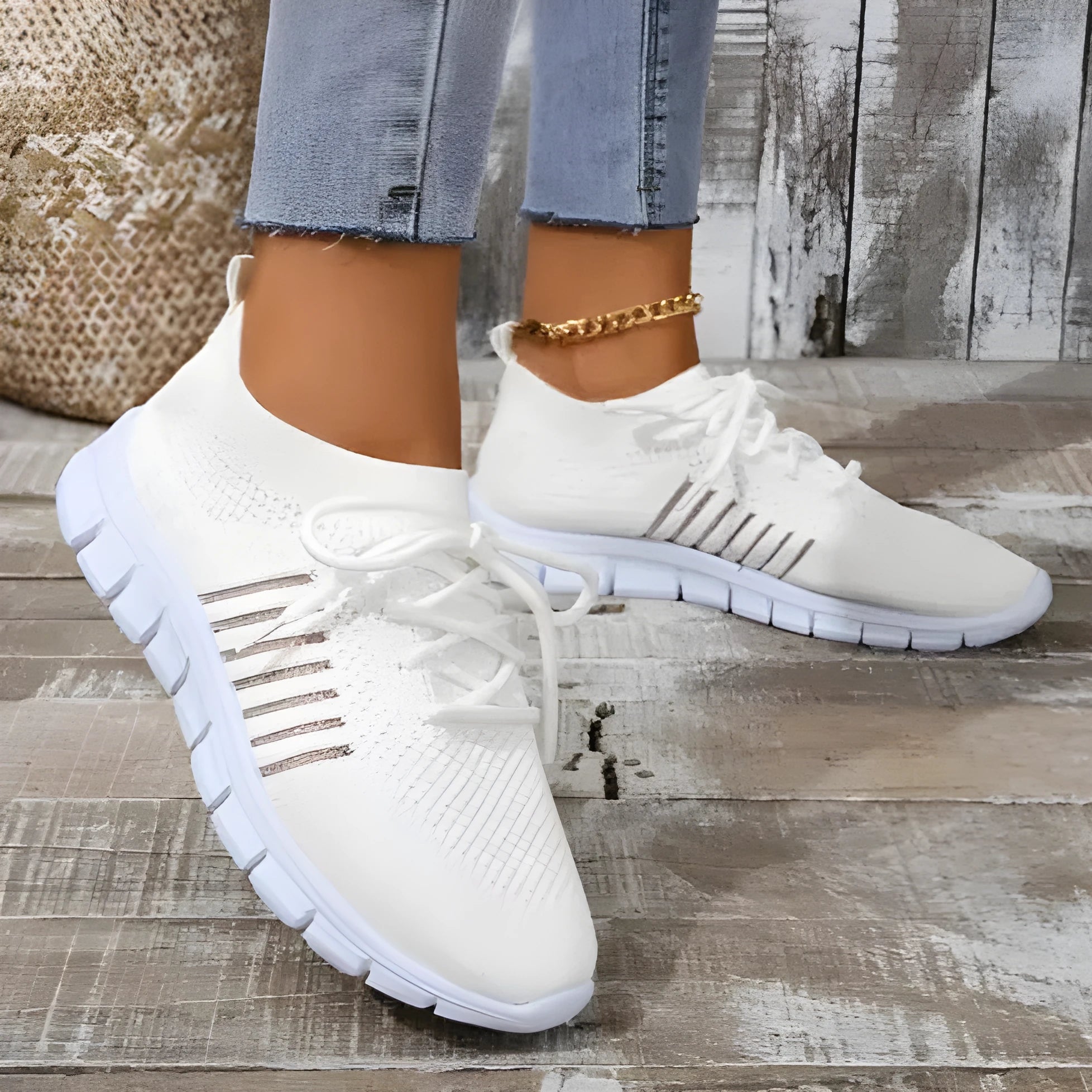 Women's high-cut lace-up platform sneaker in a choice of seven colours on a rubber sole.