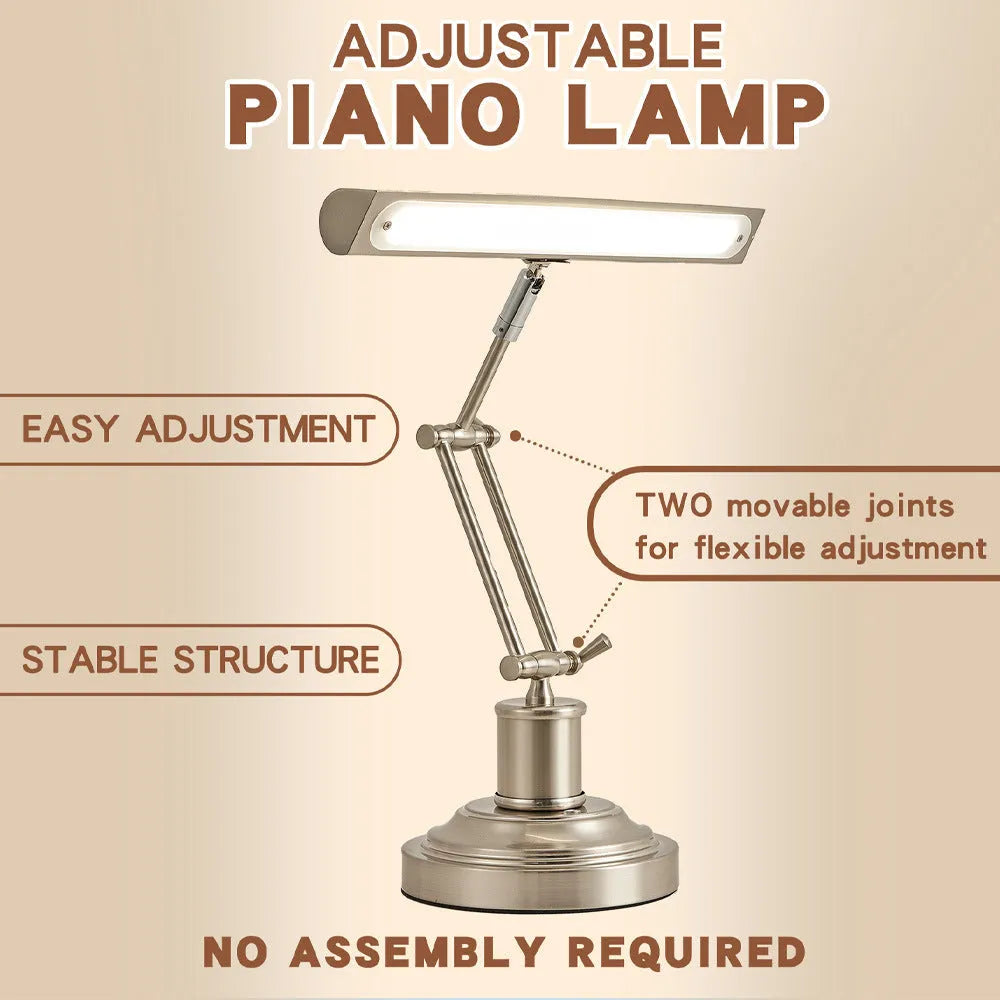 Classical piano practice touch dimming table lamp with metal shade in bronze colour for music spectrum lighting