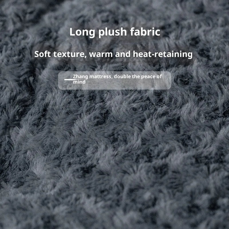 Dark gray embossed velvet thick square pet mat for dogs, size options up to XXXL 120x83x12cm