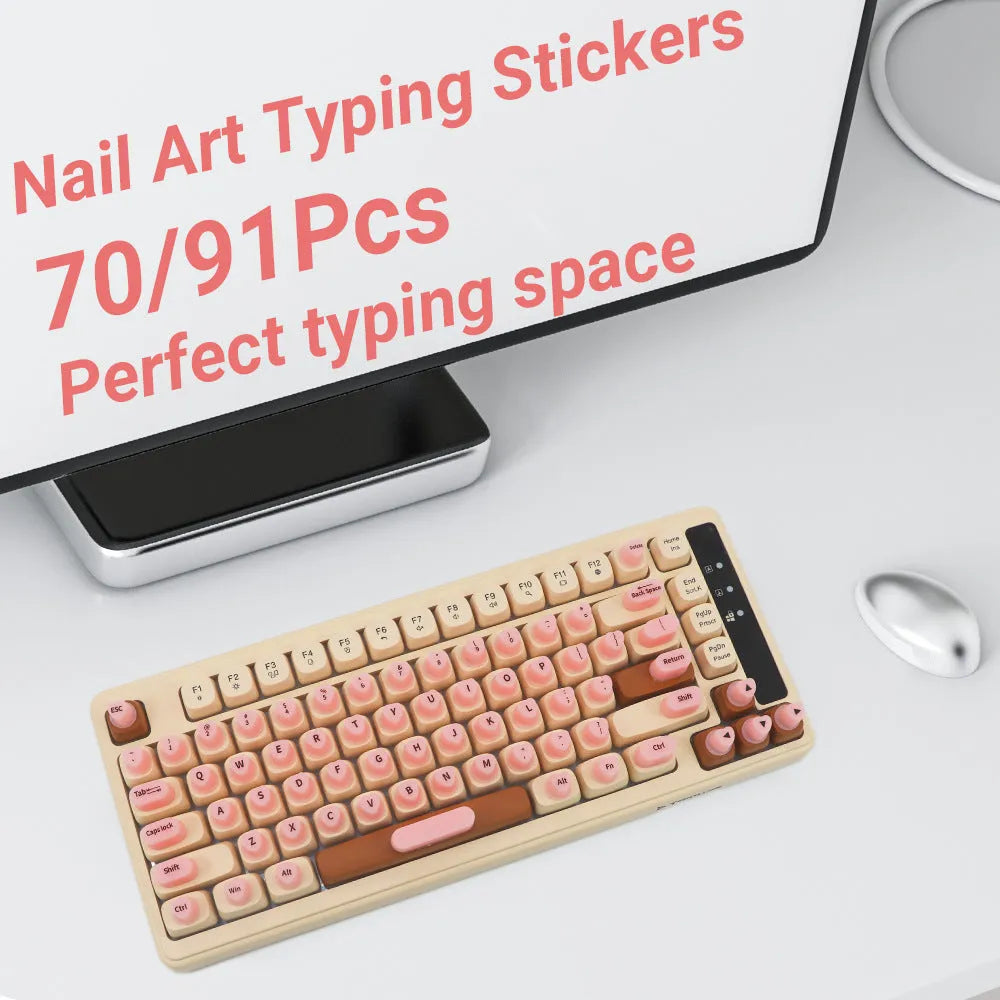 Silicone keyboard stickers for desktop and notebook computers, 91‑key and 70‑key sets, anti‑static, 17cm x 11cm sheet