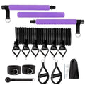 Women's rope stretch fitness stick 11-piece set in pink, purple and black TPE resistance bars