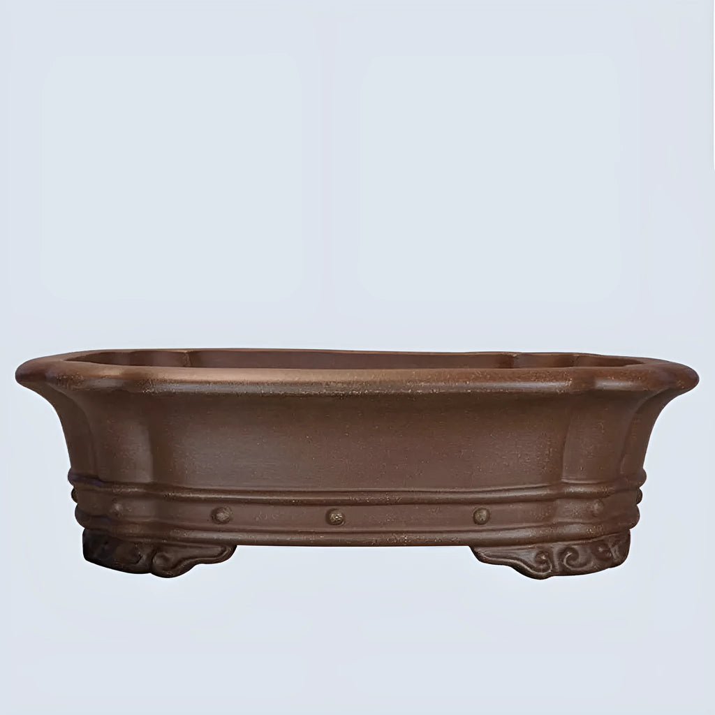 Purple sand handmade rectangular antique flower pot measuring 51x41cm for desktop plant display