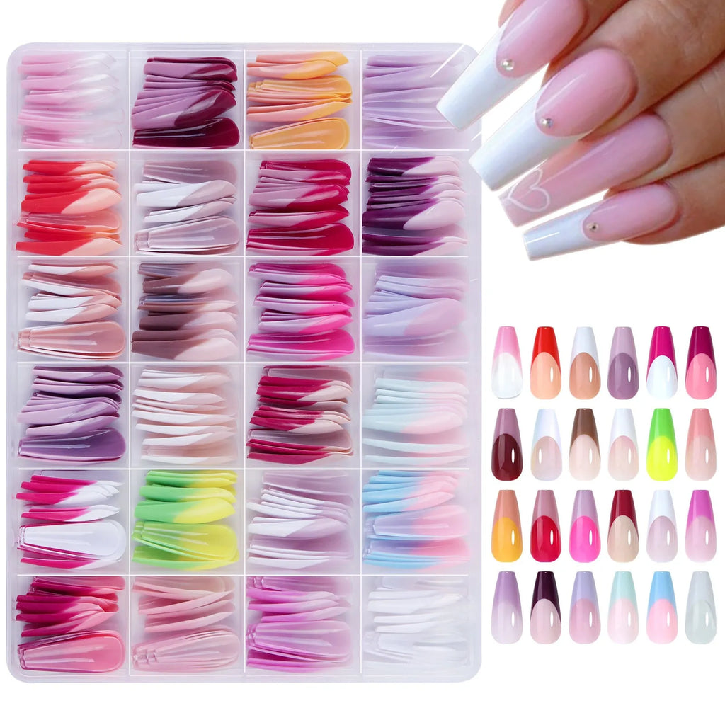 Open box showing 288 French wear armour style seamless removable nail stickers.