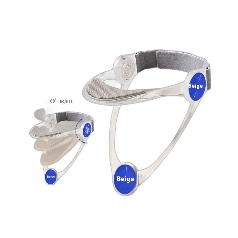 Adjustable neck brace for cervical spine support in blue, pink, and transparent colours for adults and children.