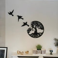 Black electroplated iron wind chime wall hanging in a modern simple style.