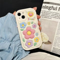 Three-dimensional flower TPU phone case with round two-in-one design and fall protection for selected iPhone models