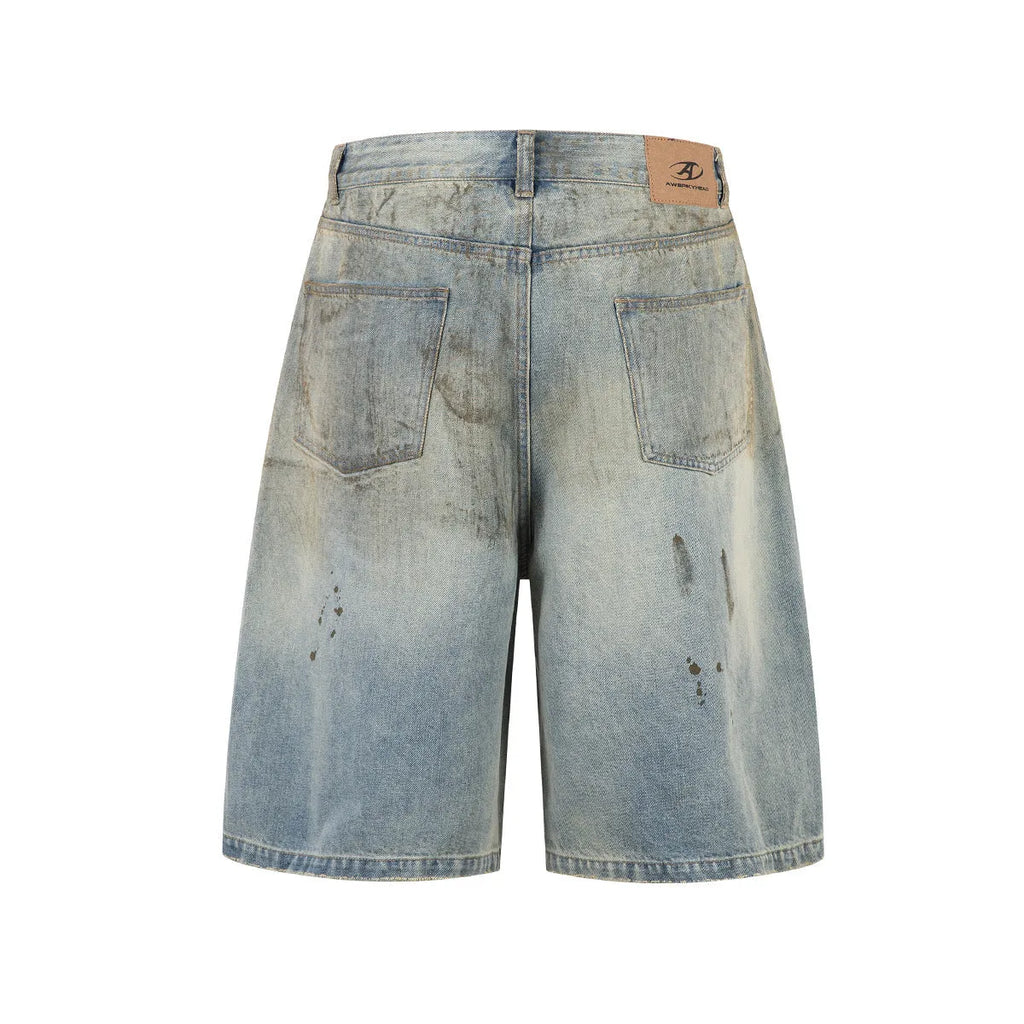 Women's blue cropped denim trousers showing mid-length straight-leg design and washed colour