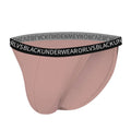 Men's high fork modal briefs in black, low waist knitted underwear with breathable fabric