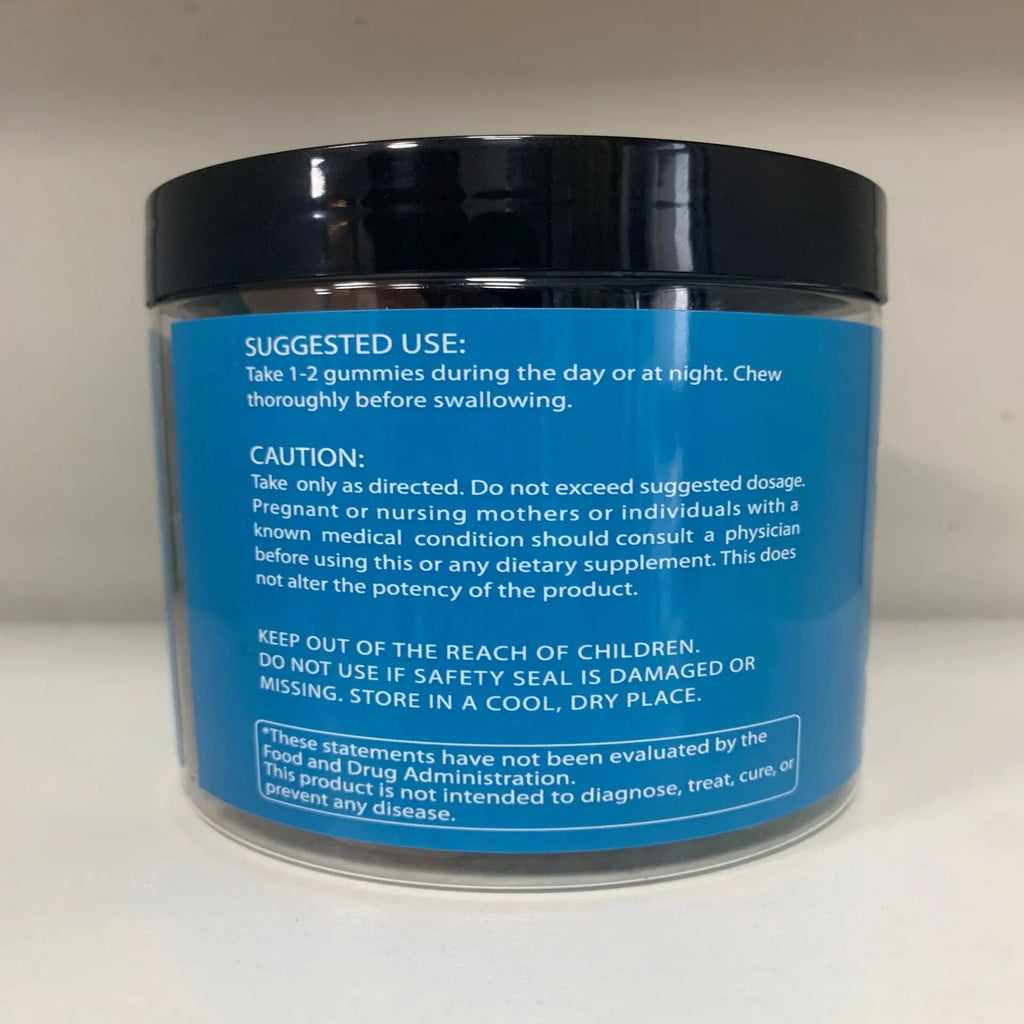 Bottle of raspberry flavoured creatine monohydrate gummies containing 120 soft candy supplements
