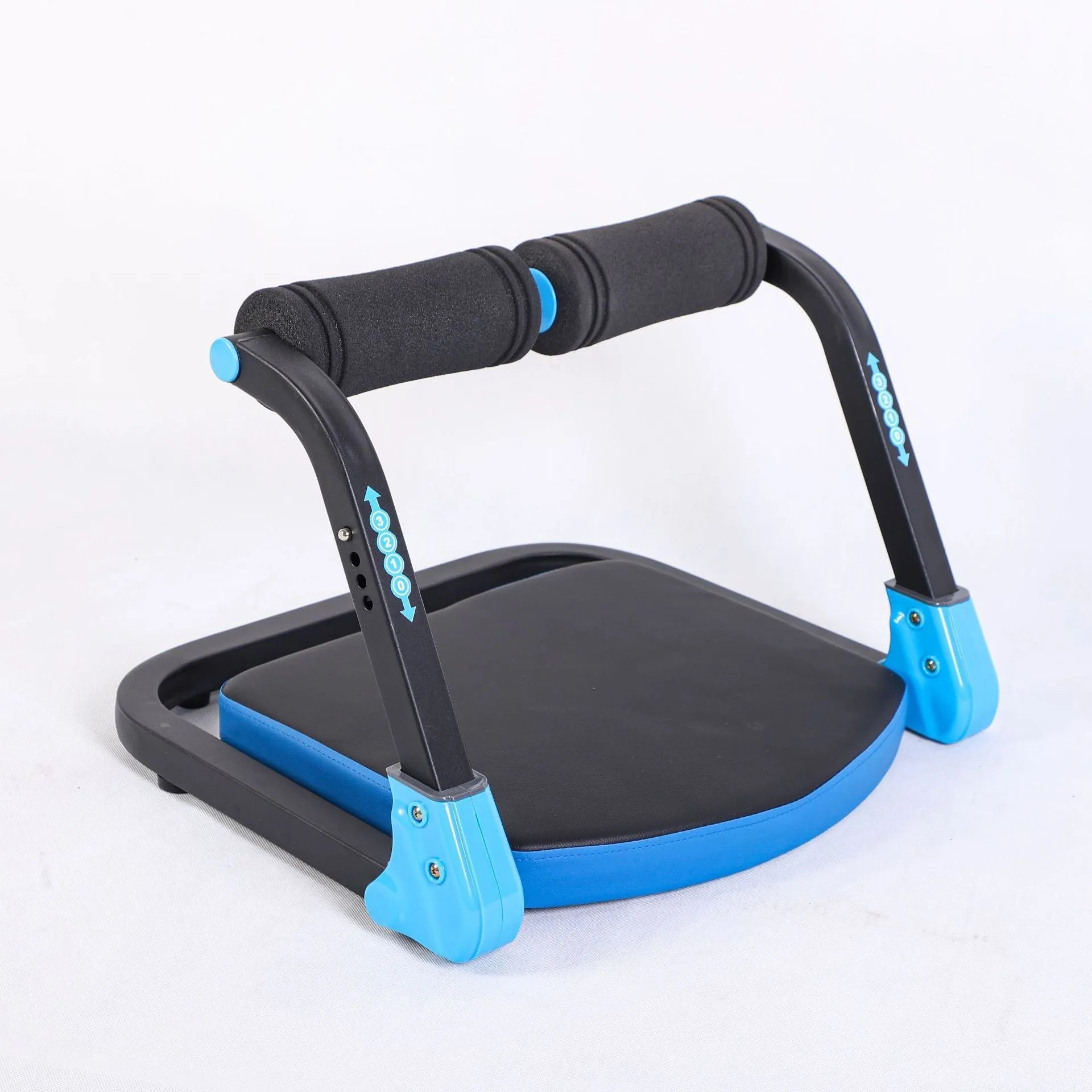 Red and sky blue portable abdominal exercise device for core workouts