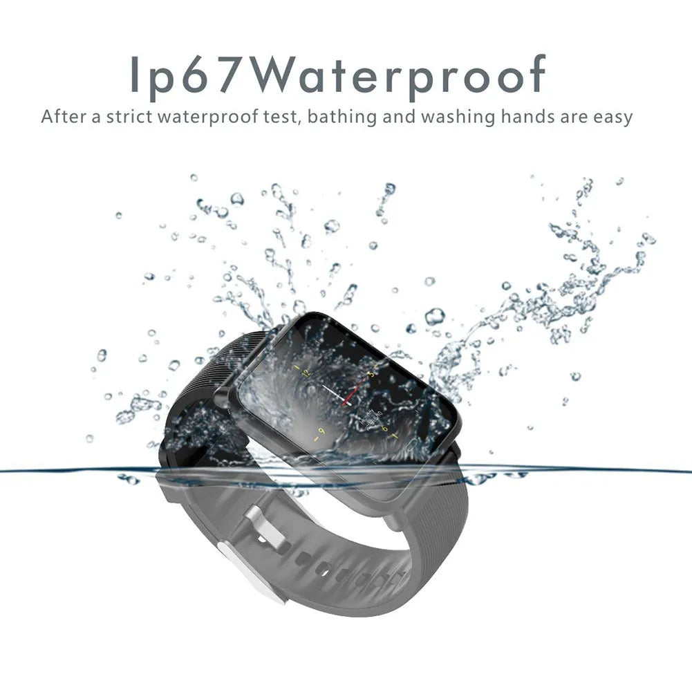Q9 Smart Bracelet with 1.3 inch HD TFT touch screen, silicone strap and IP67 waterproof rating, in black
