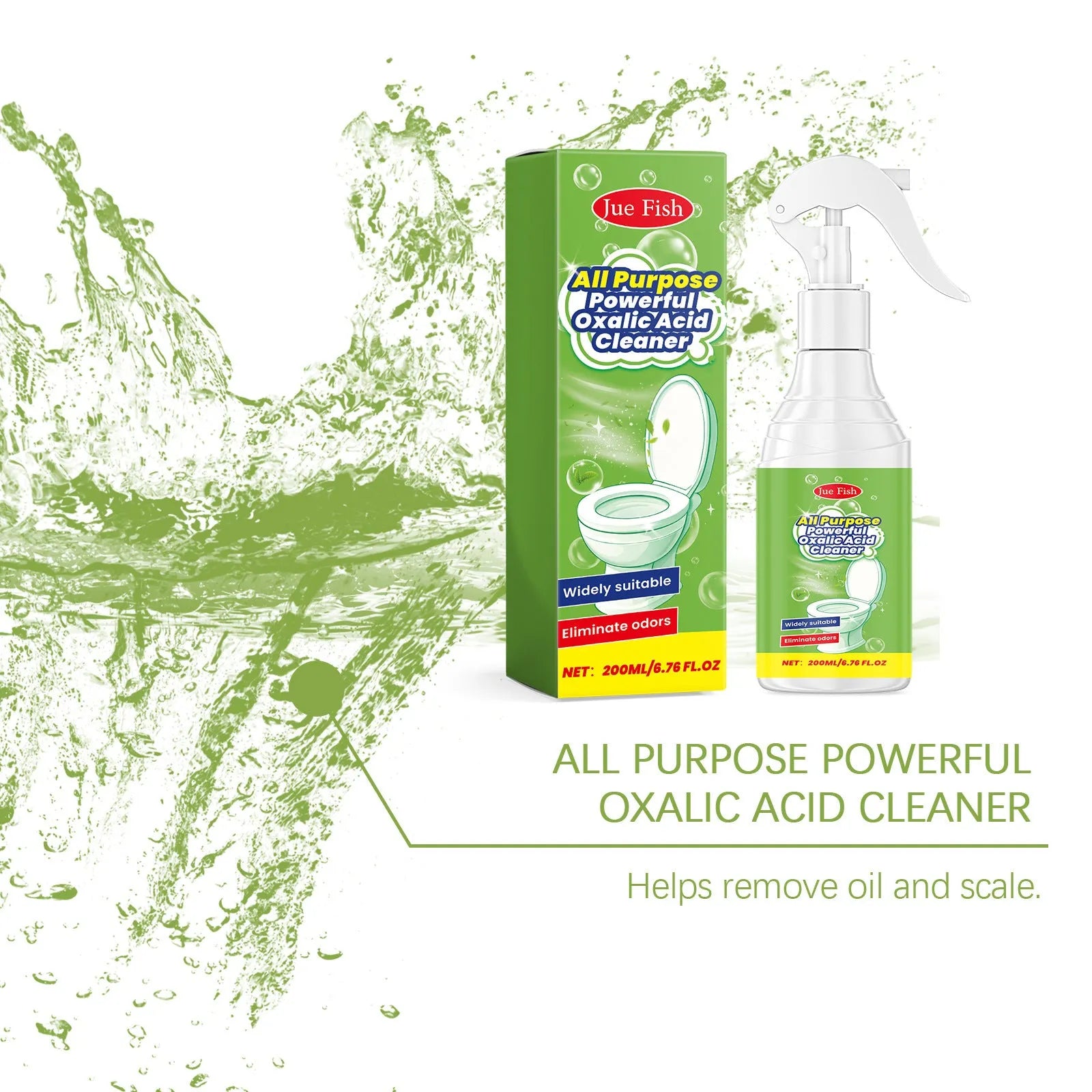 200ml multi-functional household grease cleaning spray bottle measuring 5.5x13.6cm with spray nozzle