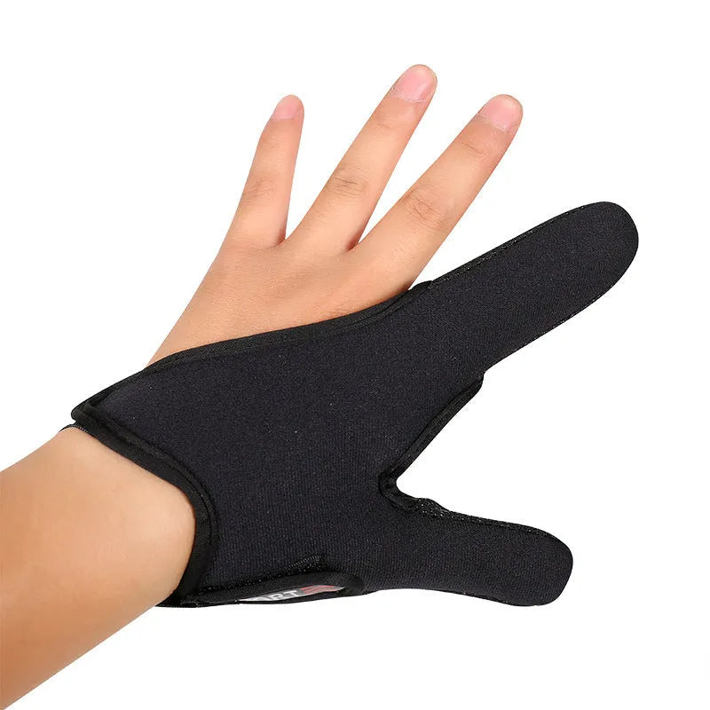 Two-finger fishing glove in diving cloth with microfiber palm, available in multiple colours