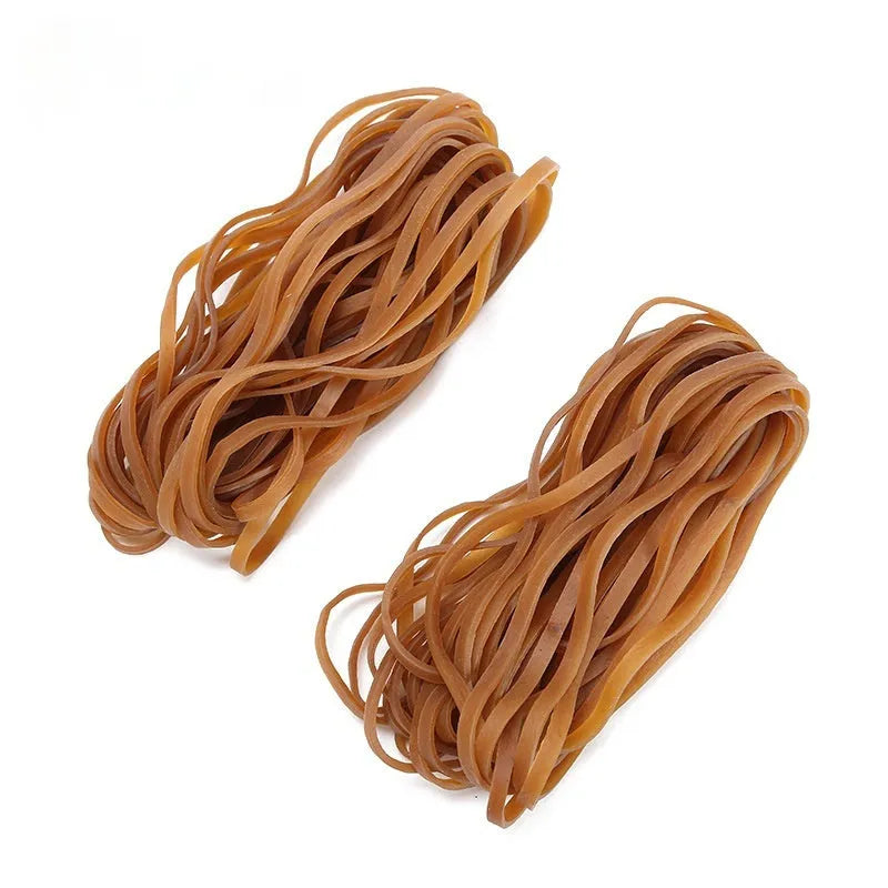Natural rubber circular elastic rings in neutral colour for household organisation, 500g bag