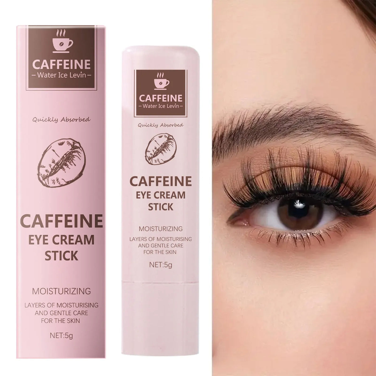 Caffeine eye cream 5g tube for reducing fine lines and dry lines, universal skin type