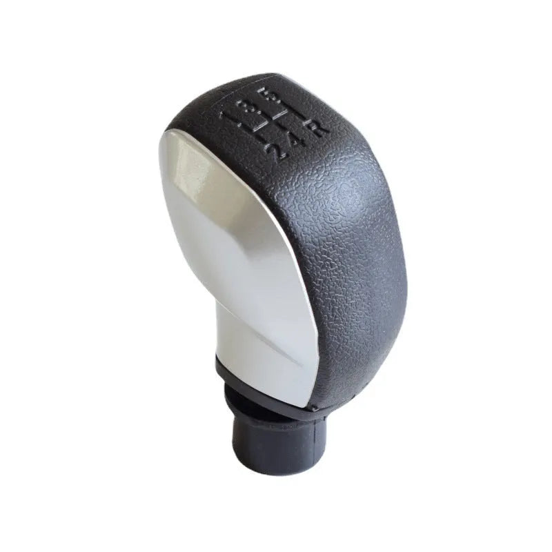 Leather car gear shift head replacement for Peugeot and Citroen models in black and silver.