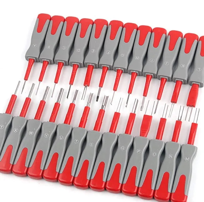 25-piece car terminal removal tool set in storage case for automotive electrical repairs