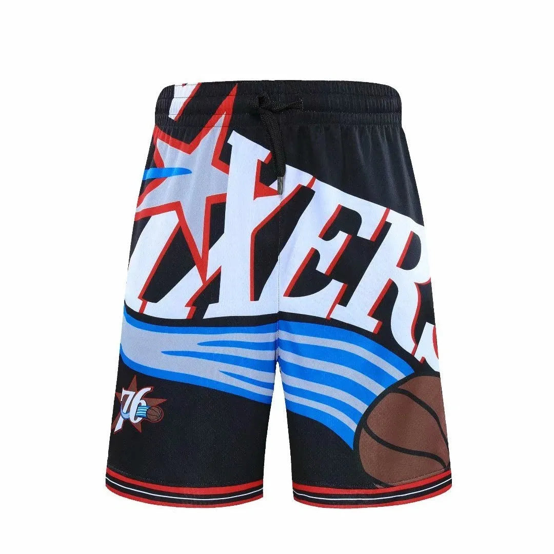 Black loose basketball shorts for men, bamboo fibre polyester, sizes S to 5XL, breathable sports shorts