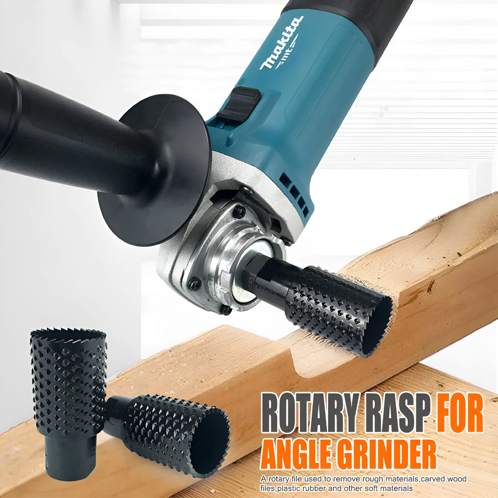 Spherical angle grinder grinding head for woodworking with dual thread compatibility