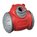 Self-balancing dog and cat tumbler toy in red, green or pink with slider puzzle and slow feeder use