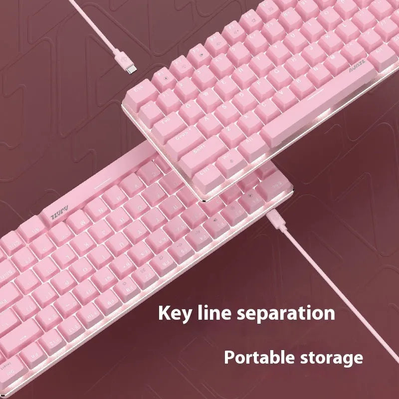 82-key mechanical keyboard with white backlighting and metal construction