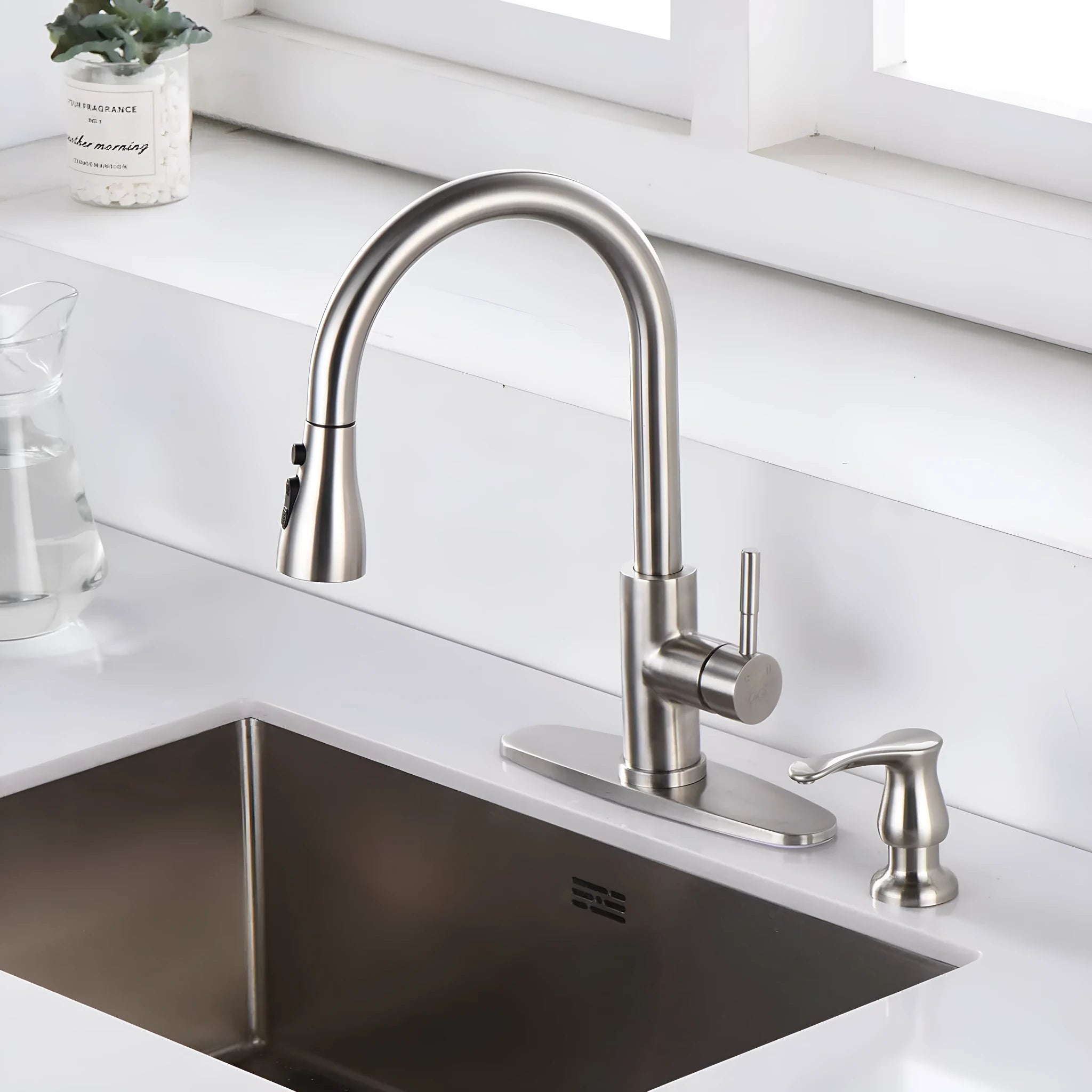 American kitchen sink hand press accessory with electroplated finish in brushed gold